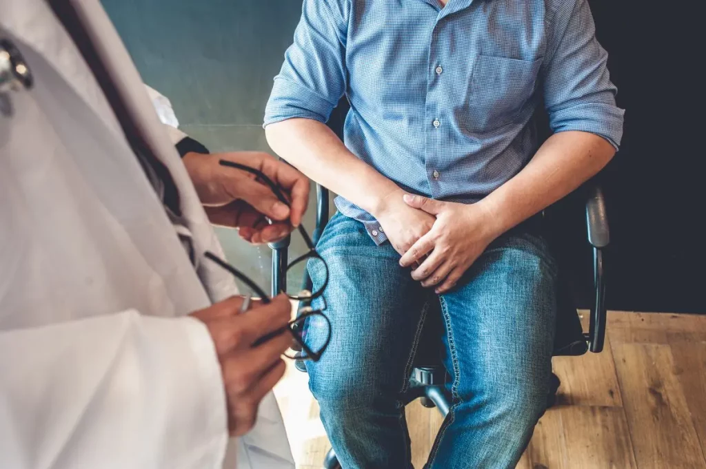 man getting consultation about erectile dysfunction