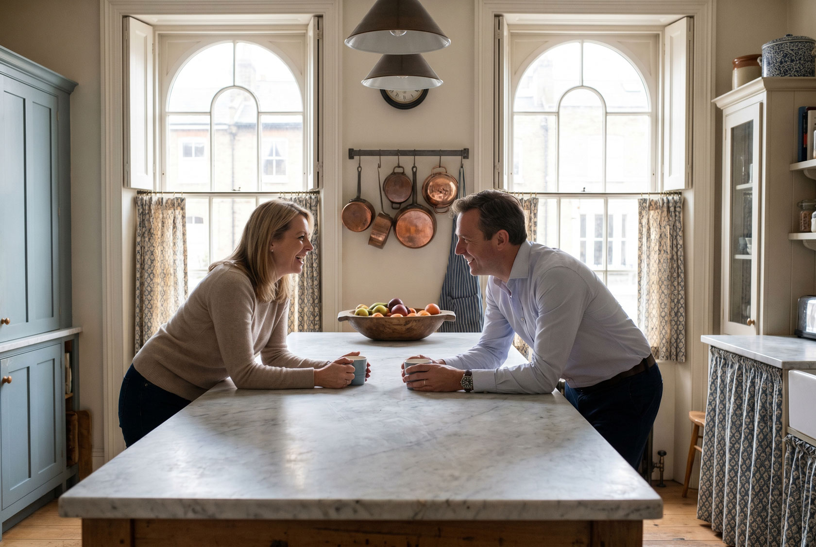 Couple at home in London