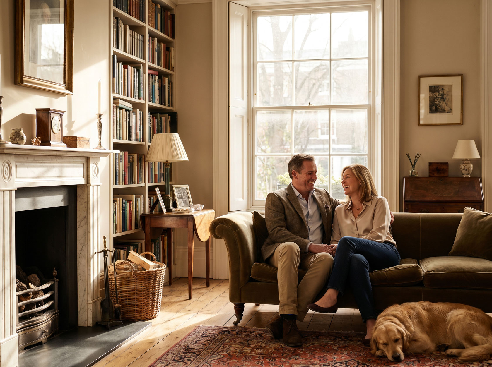 Couple at home in London